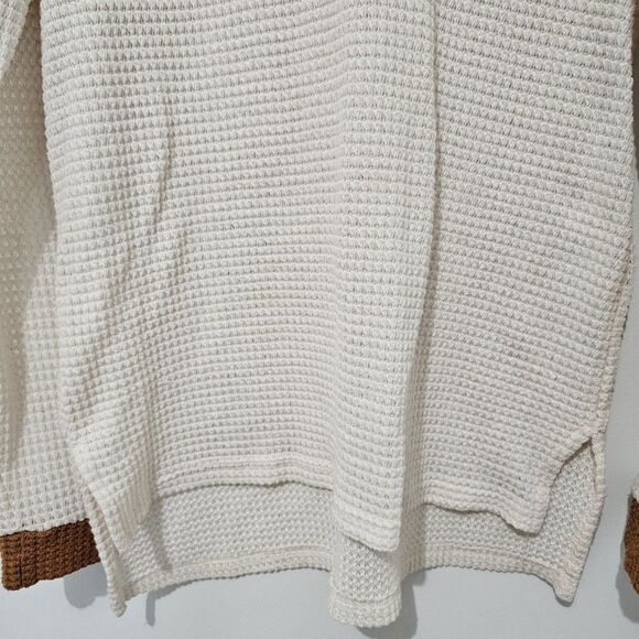 Daytrip - Sweater Waffle Knit - Size M - Cream Green Copper Colorblock - Picture 6 of 10